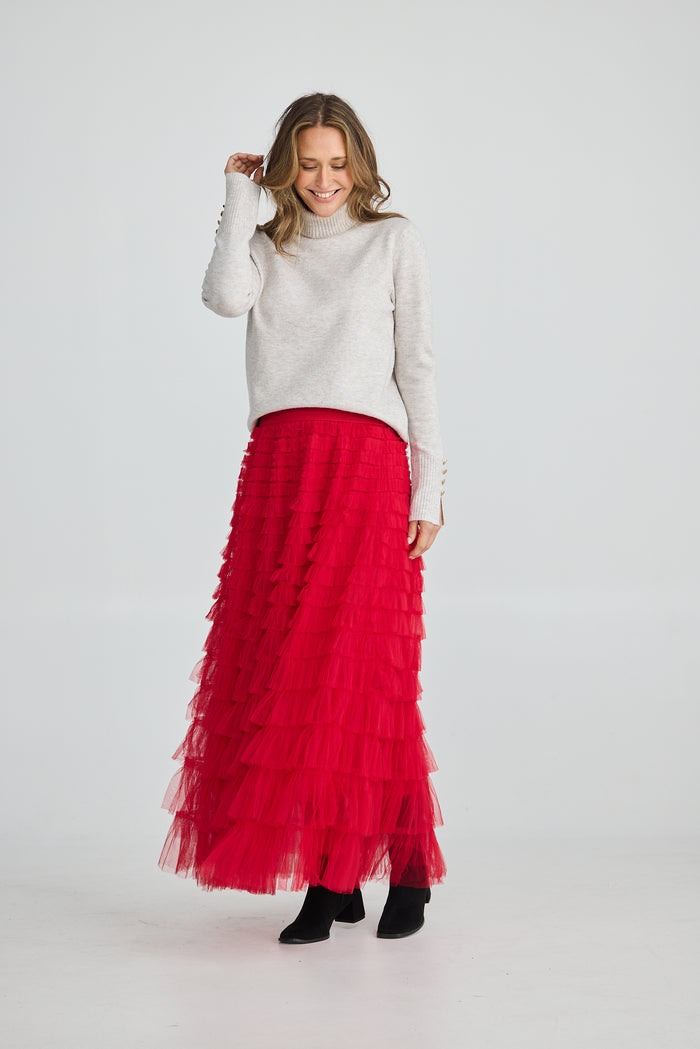 Chance Skirt (Berry Red)