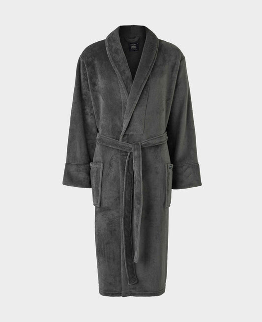 Men's Charcoal Grey Super Soft Fleece Dressing Gown mannequin shot