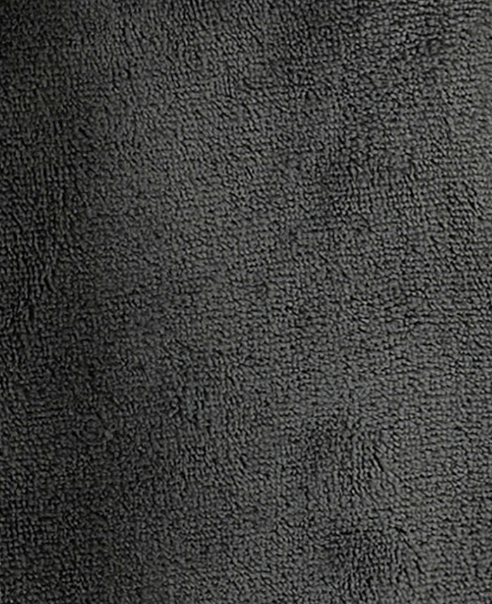 Men's Charcoal Grey Super Soft Fleece Dressing Gown fabric detail