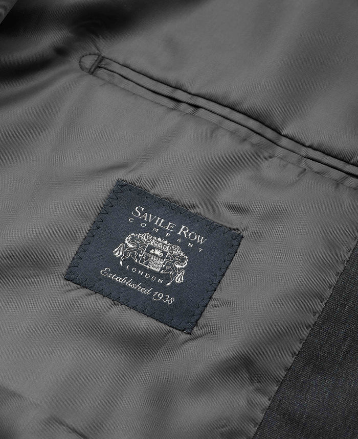 Charcoal Grey Wool Blend Tailored Double Breasted Suit Jacket