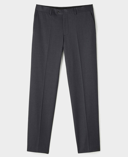 Charcoal Grey Wool Blend Tailored Double Breasted Suit Trousers