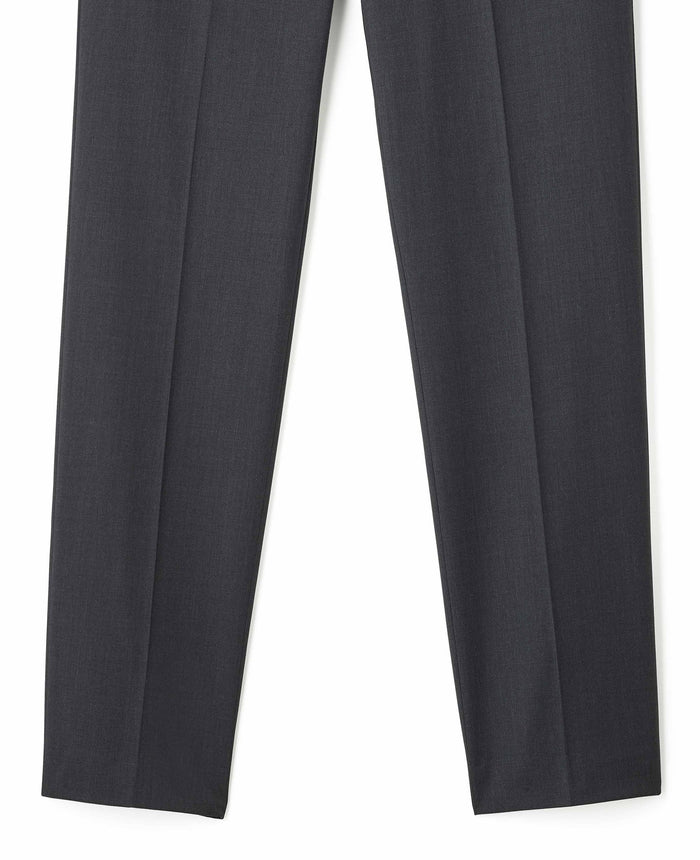 Charcoal Grey Wool Blend Tailored Double Breasted Suit Trousers