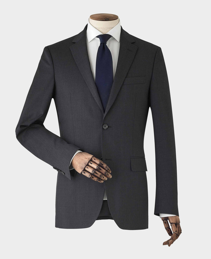 Charcoal Grey Wool Blend Tailored Suit Jacket