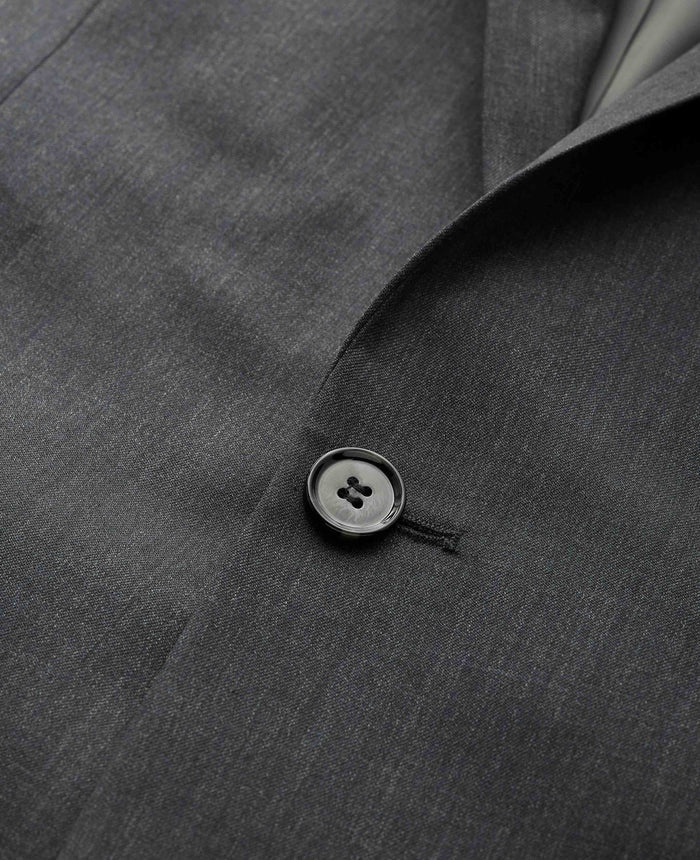 Charcoal Grey Wool Blend Tailored Suit Jacket