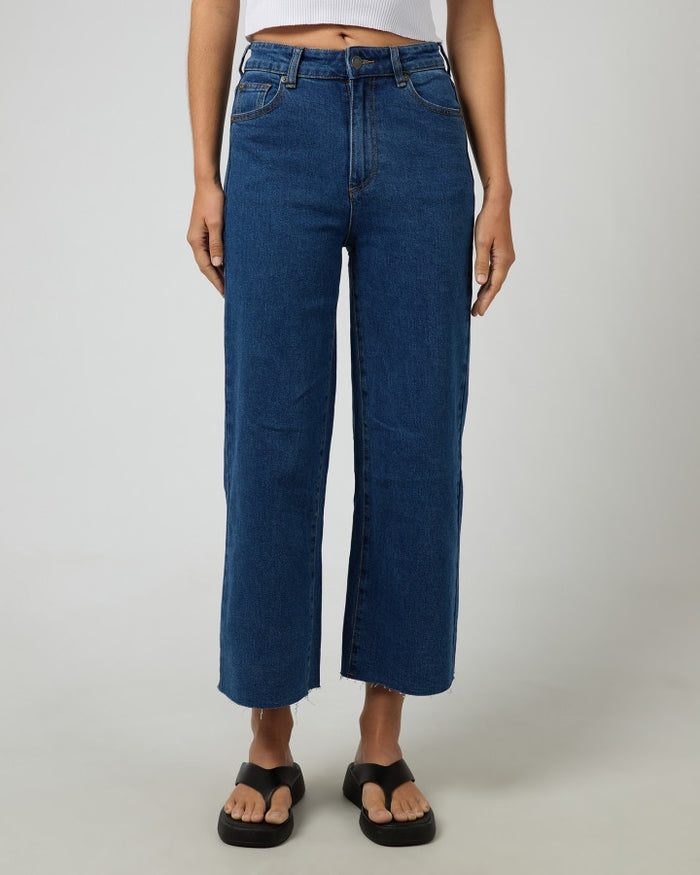 Charlie High Rise Wide Leg Jean (Mid Blue) | All About Eve