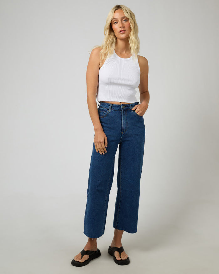 Charlie Mid blue wide-leg jeans | All About Eve