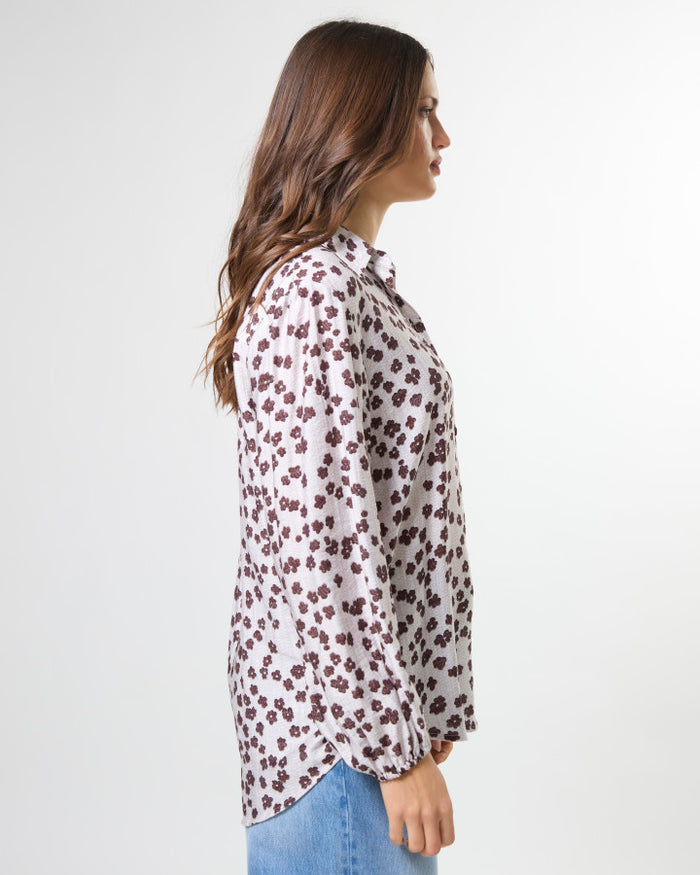 Stella + Gemma Charlotte Button Through Blouse in Burgundy Bloom | Women's Blouses | Gretel Lane