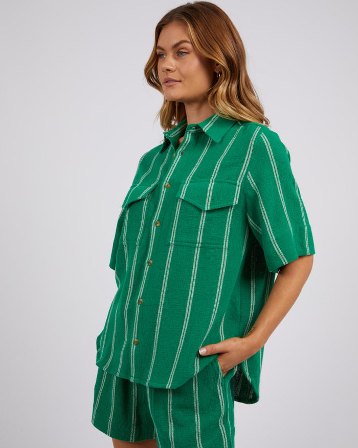Circuit Shirt (Bright Green/White Stripe)