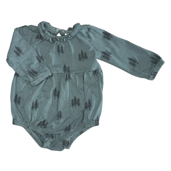 City Mouse | Tree Long Sleeve Romper | 3-6m