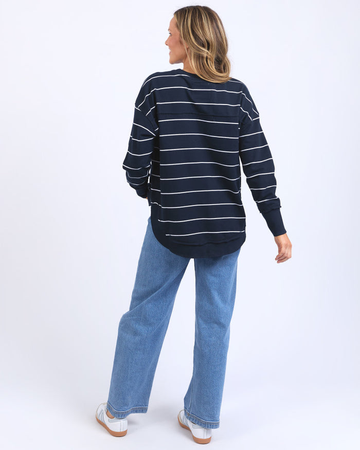 Classic Stripe Simplified Crew (Navy/White Stripe)