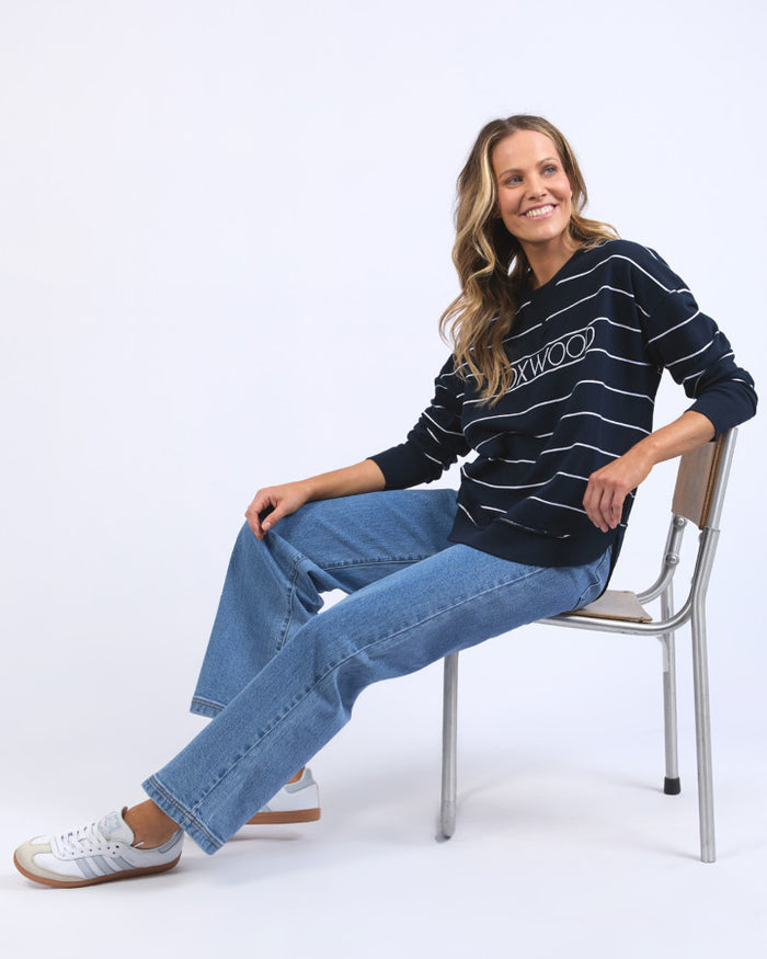Classic Stripe Simplified Crew (Navy/White Stripe)