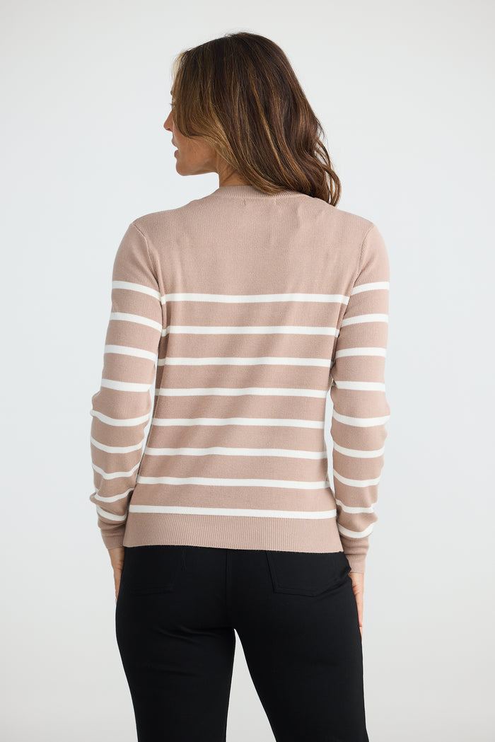Cleo Knit (Mocha w Off White)