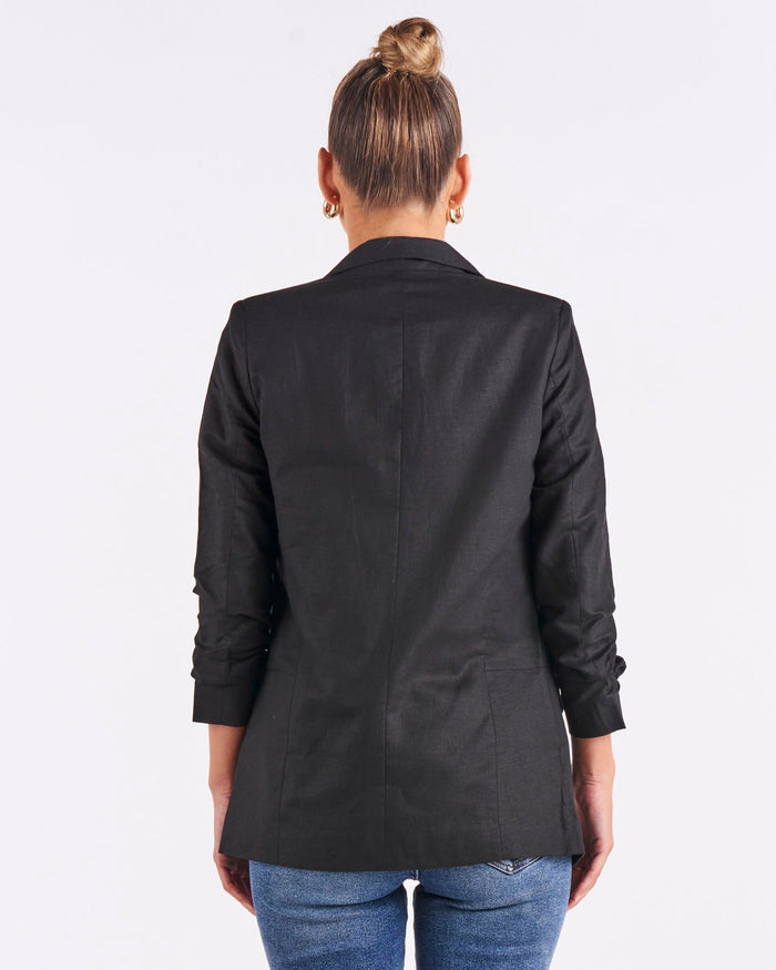 Fate + Becker Linen Blazer Black