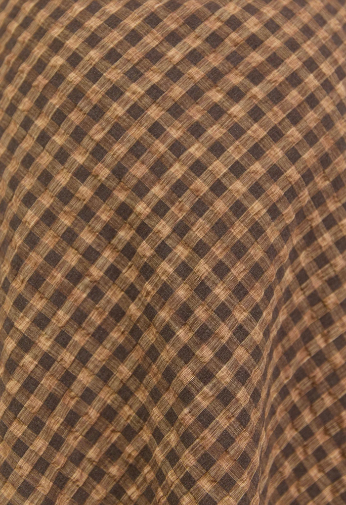 Stories Be Told Companion Cotton Blend Bias Maxi Skirt in Chocolate/Caramel Check | Women's Clothing | Gretel Lane