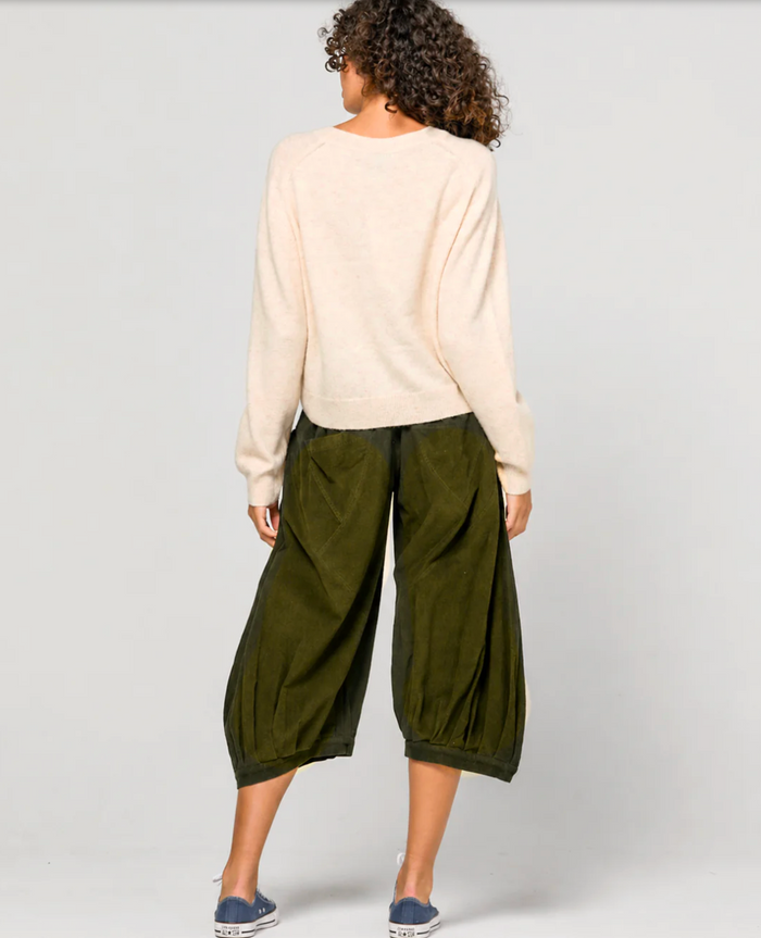 Boom Shankar Women's Olive Green Cord Guru Pant | Gretel Lane