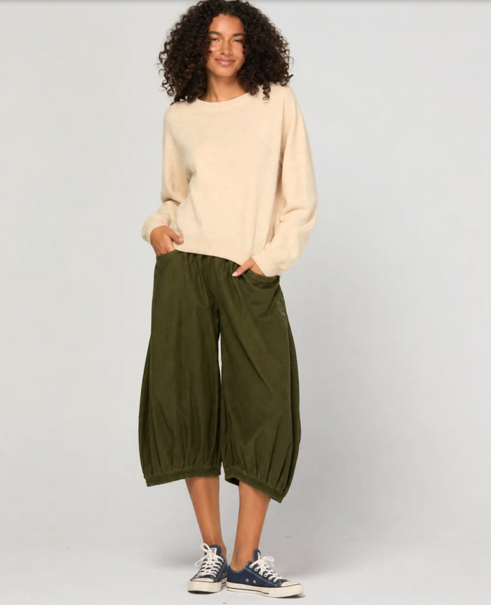 Boom Shankar Women's Olive Green Cord Guru Pant | Gretel Lane