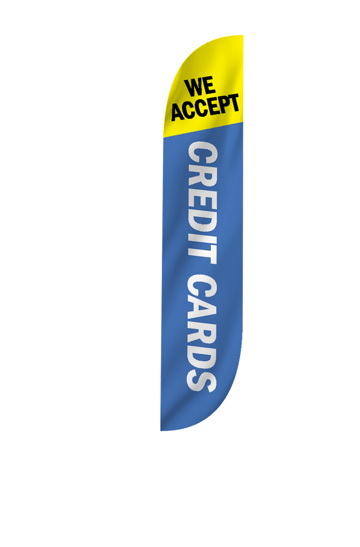 Credit Cards Accepted Feather Flag 12ft