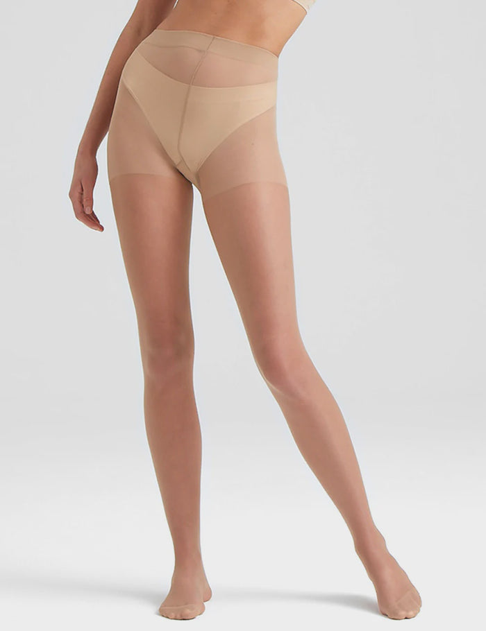 Ambra Crystal Sheer Pantyhose natural | sheer nude reinforced toe tights