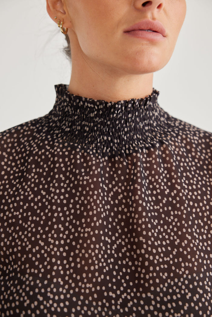Dakota Top (Black/Taupe Spot)