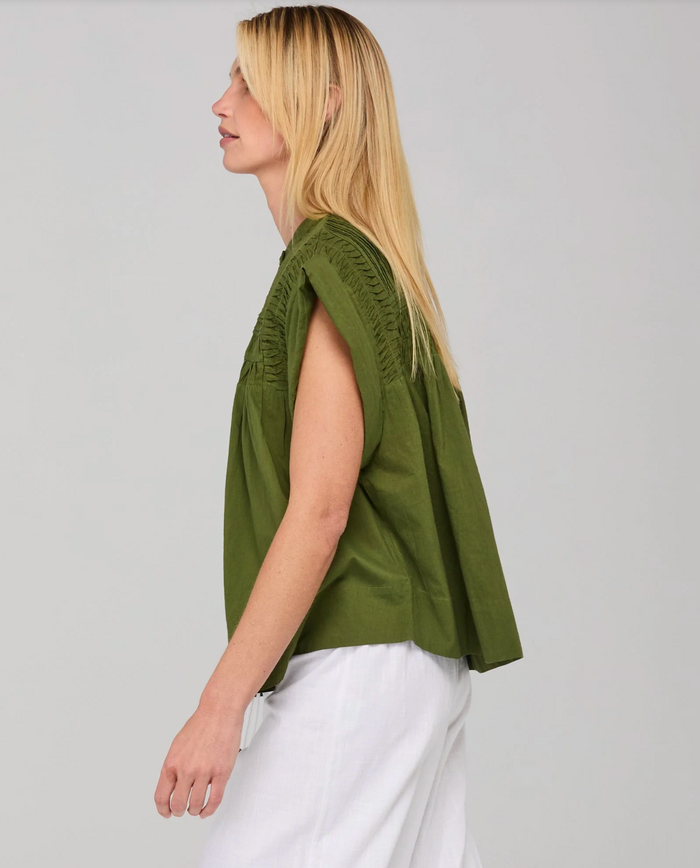 Boom Shankar Women's Khaki Cotton Danika Top | Gretel Lane