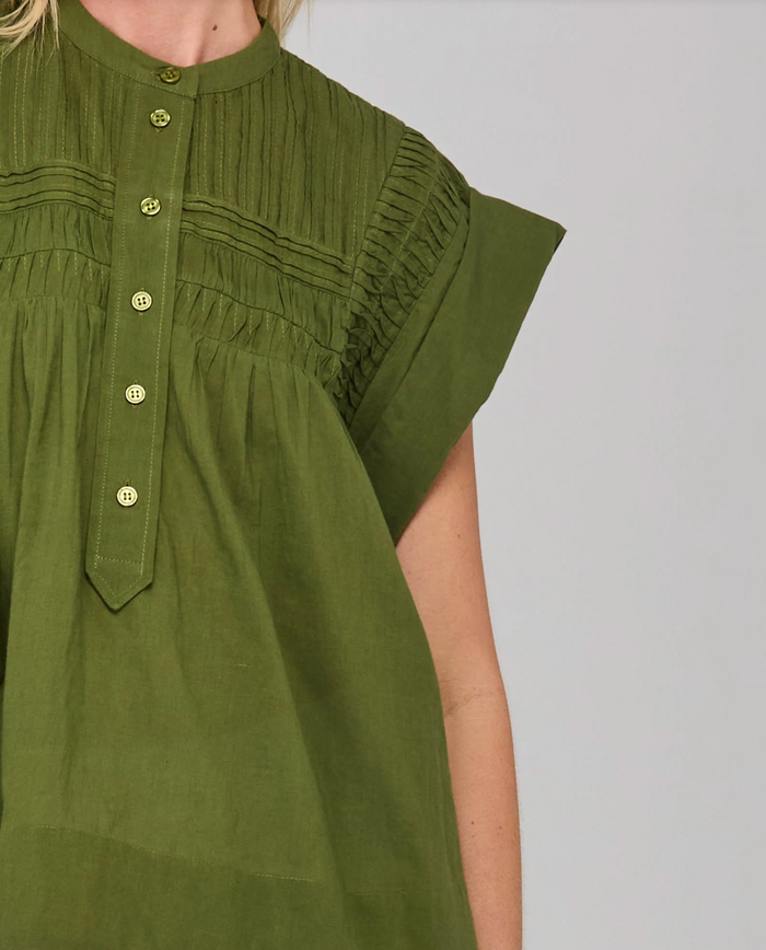 Boom Shankar Women's Khaki Cotton Danika Top | Gretel Lane