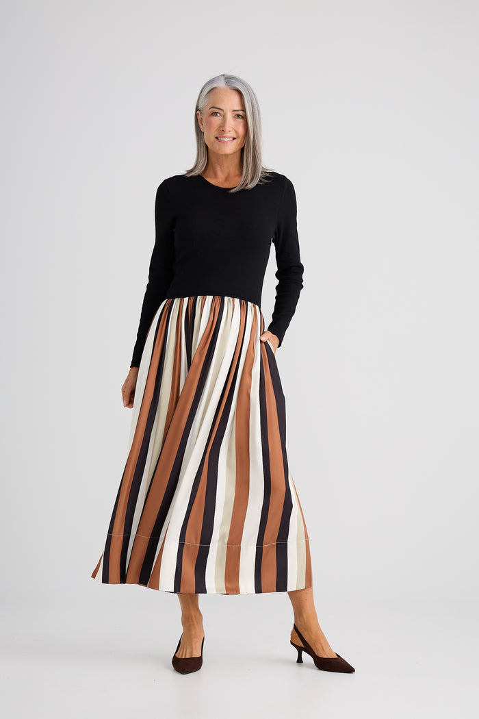 Brave + True Daphne Long Sleeve Dress in Oakley Stripe | Women's Clothing | Gretel Lane