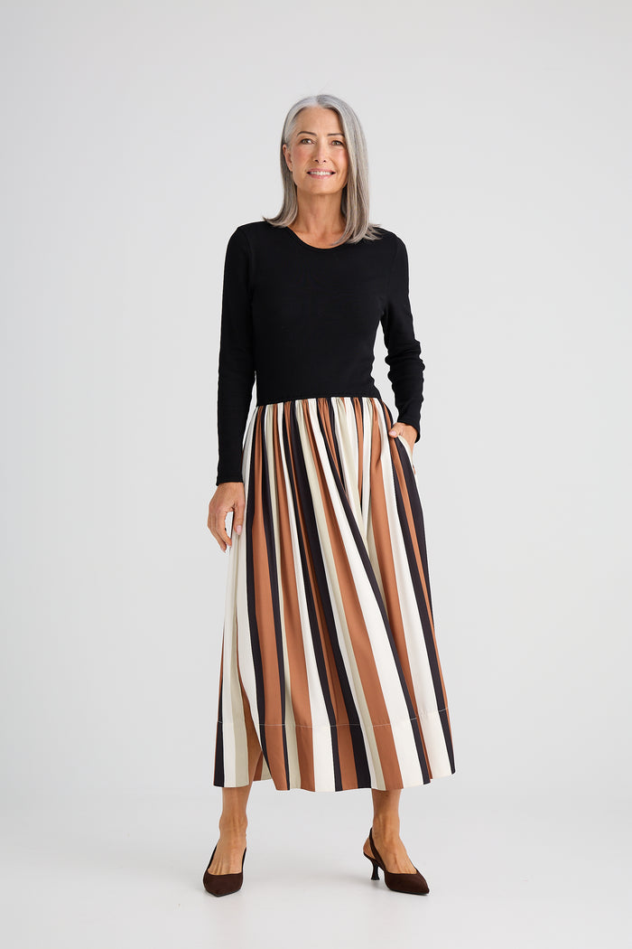 Brave + True Daphne Long Sleeve Dress in Oakley Stripe | Women's Clothing | Gretel Lane