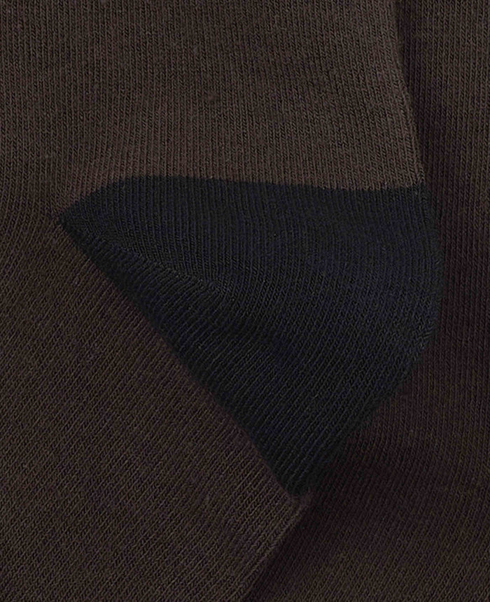 Men's Dark Brown Cotton Rich Socks Three Pack heel detail