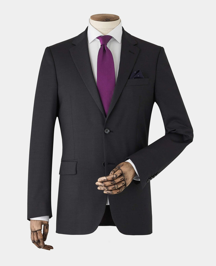 Dark Brown Wool Blend Tailored Suit Jacket