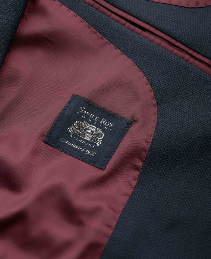 Men's Navy Wool Blend Suit Jacket lining