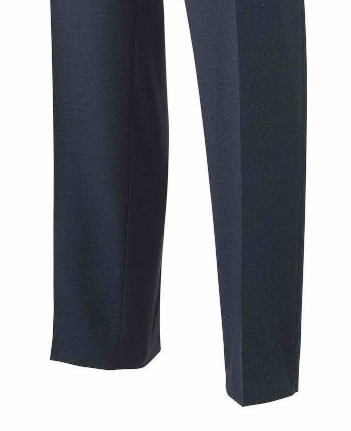 Men's Navy Wool Blend Suit Trousers leg detail
