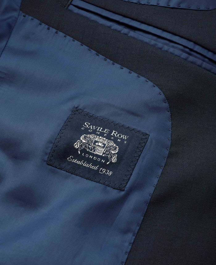 Dark Navy Wool Blend Tailored Suit Jacket
