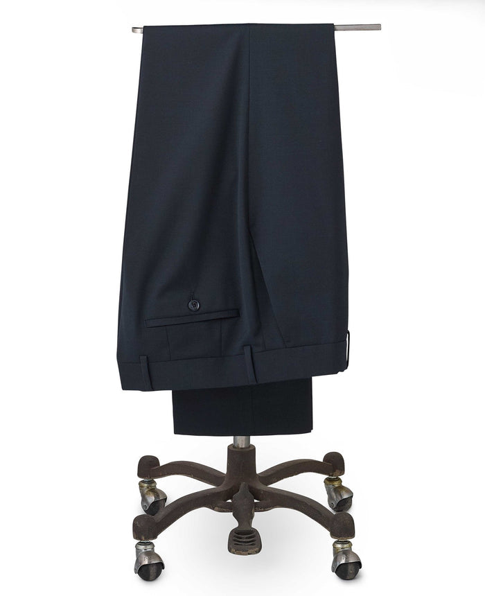 Dark Navy Wool Blend Tailored Suit Trousers