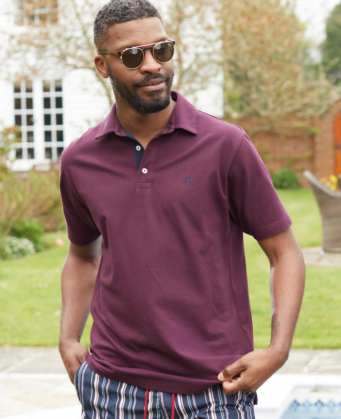 Men's Deep Red Short Sleeve Polo Shirt
