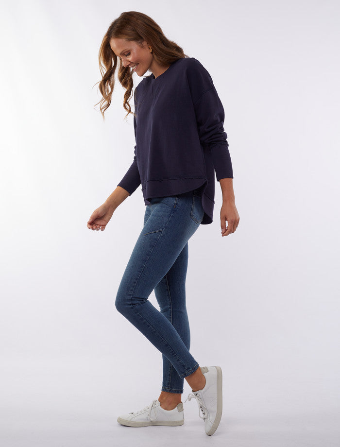 Navy Foxwood women’s crew neck jumper