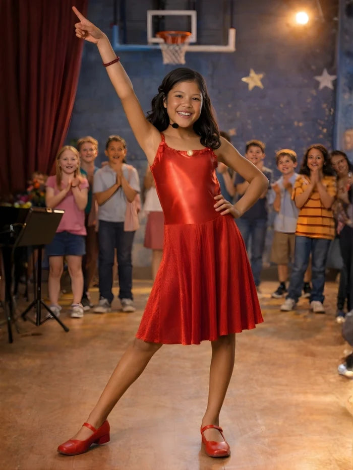 Kids Gabriella musical star costume with microphone accessory by The Fancy Dress