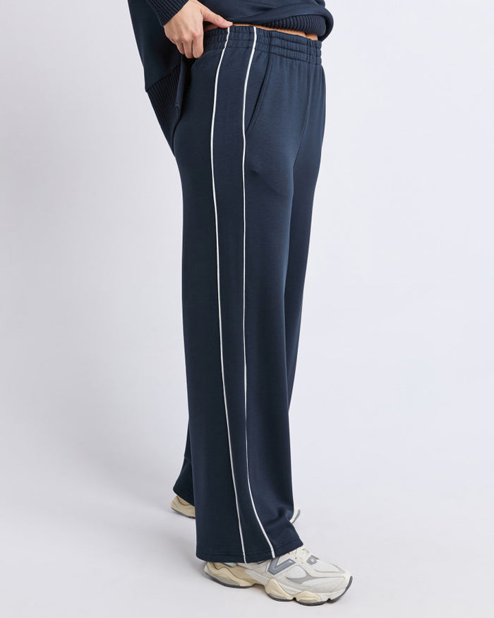 Foxwood Women's Navy Tracksuit Deluxe Pant with White Piping | Gretel Lane