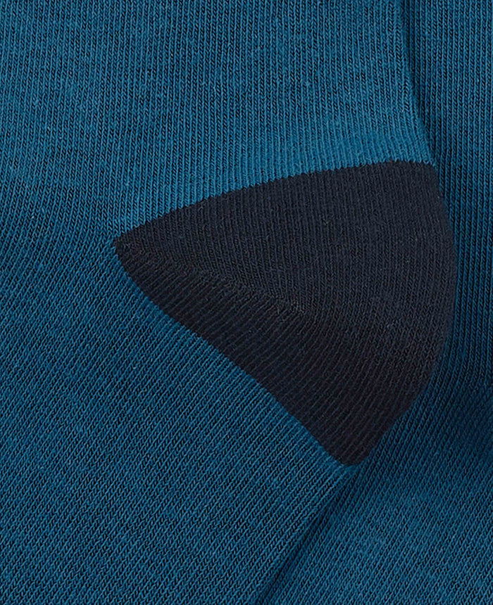 Men's Denim Blue Cotton Rich Socks Three Pack heel detail