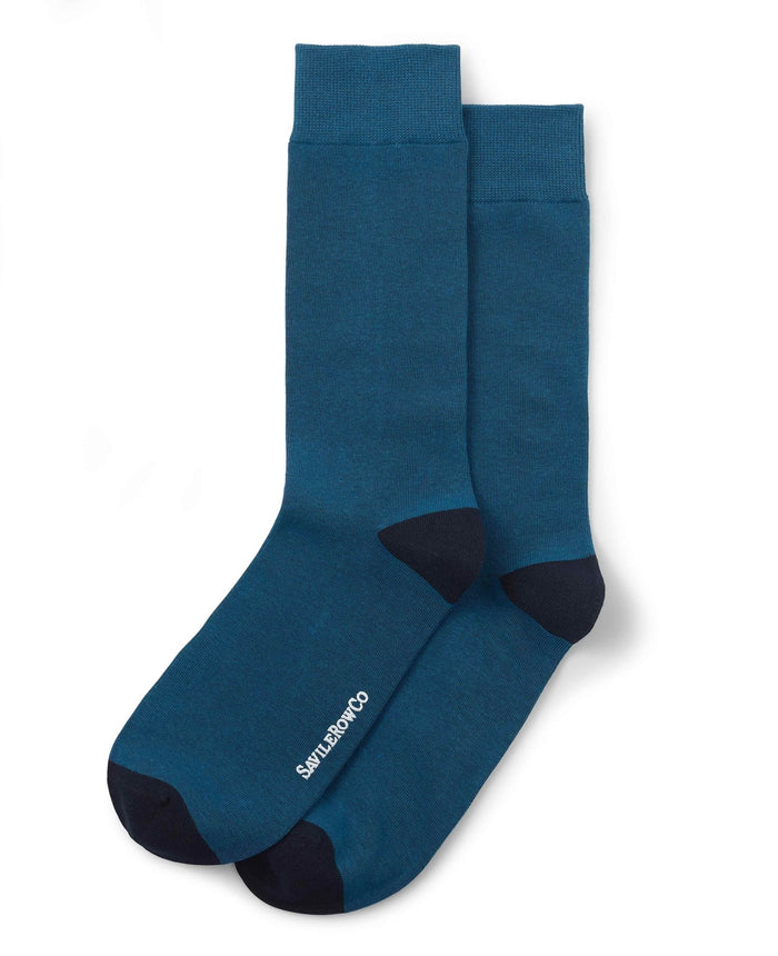 Men's Denim Blue Cotton Rich Socks Three Pack pair view