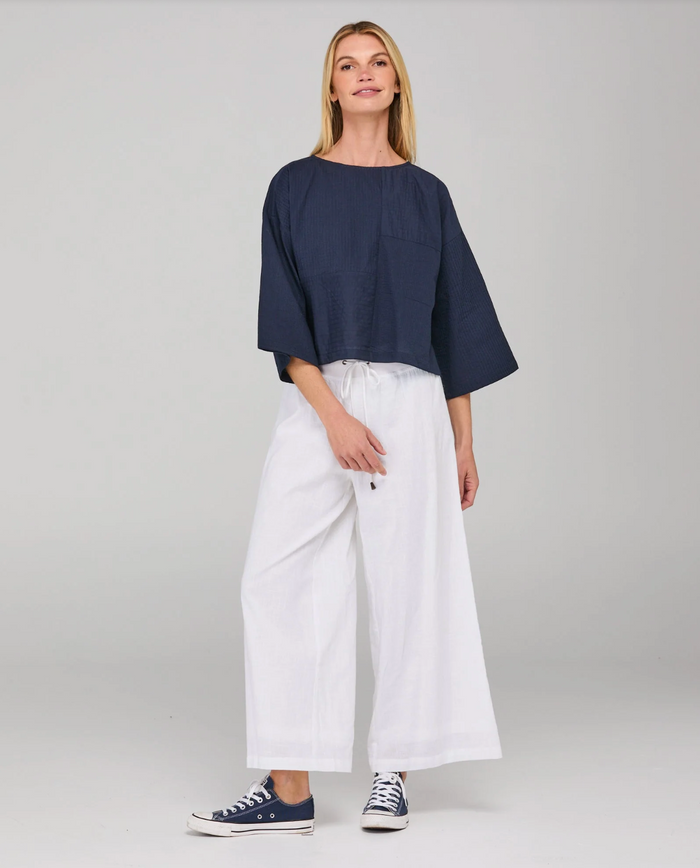 Boom Shankar Women's Navy Dimple Top | Gretel Lane