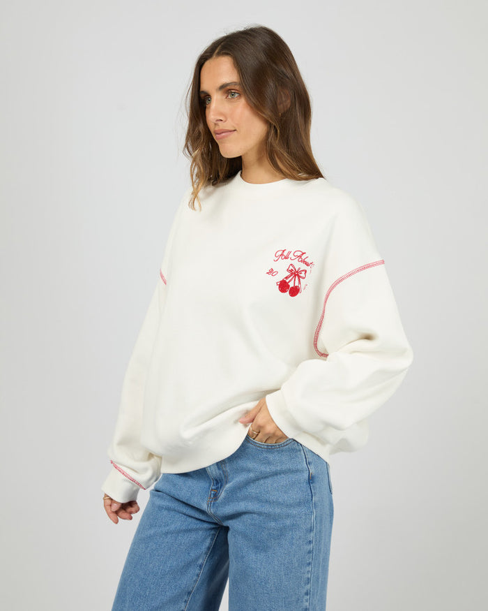 All About Eve Dolce Boxy Cotton Crew Jumper in Vintage White | Women's Clothing | Gretel Lane
