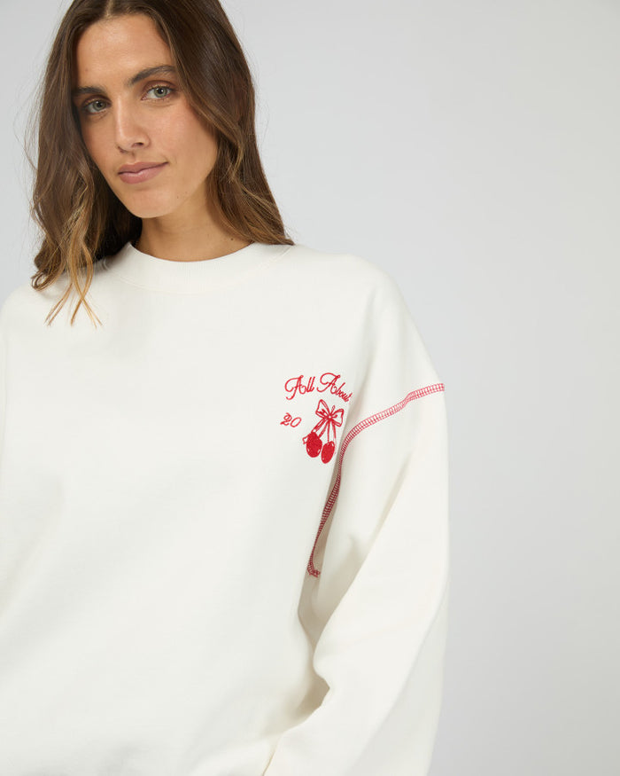 All About Eve Dolce Boxy Cotton Crew Jumper in Vintage White | Women's Clothing | Gretel Lane