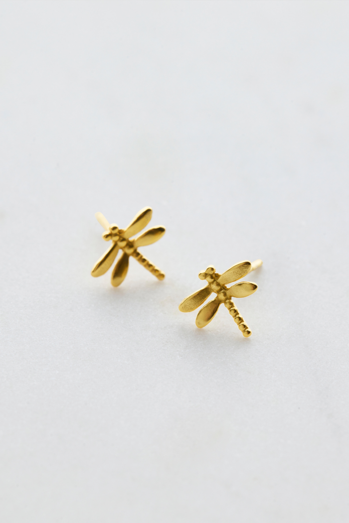 Dragonfly Stud Earring (Gold)