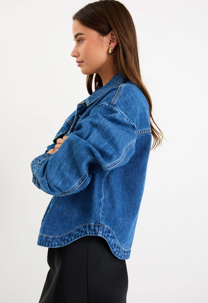 Among the Brave Echo Patch Pocket Denim Jacket in Storm Blue | Women's Jackets | Gretel Lane