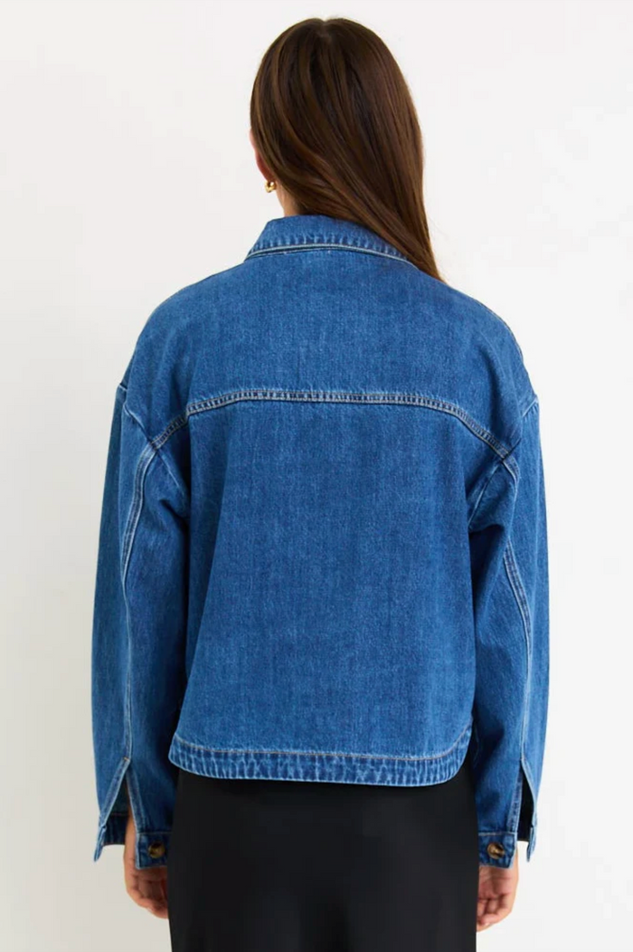 Among the Brave Echo Patch Pocket Denim Jacket in Storm Blue | Women's Jackets | Gretel Lane