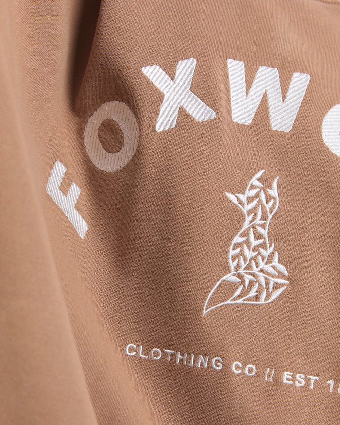 Foxwood Women's Brown Cotton Effortless Crew Sweatshirt | Gretel Lane
