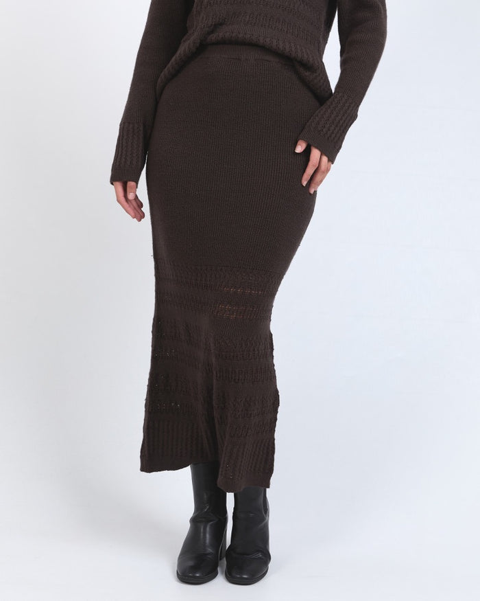 Elka Knit Skirt (Coffee Bean)