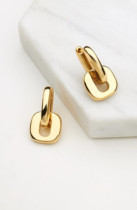 Zafino Women's Gold Ella Double Link Hoop Earring | Gretel Lane