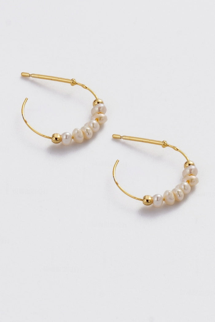 Zafino Elle Pearl Hoop Earrings in old | Gretel Lane