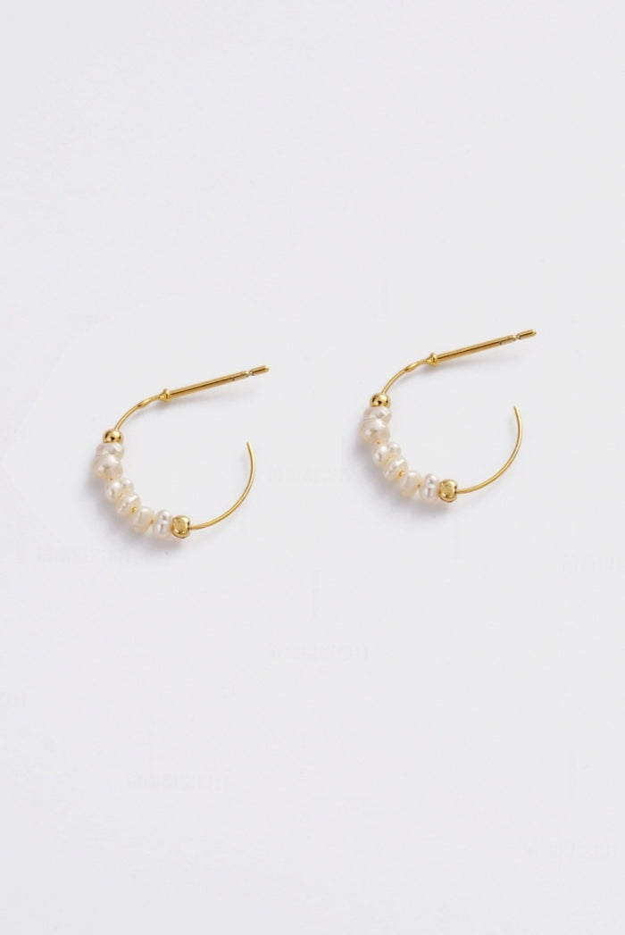 Zafino Elle Pearl Hoop Earrings in old | Gretel Lane